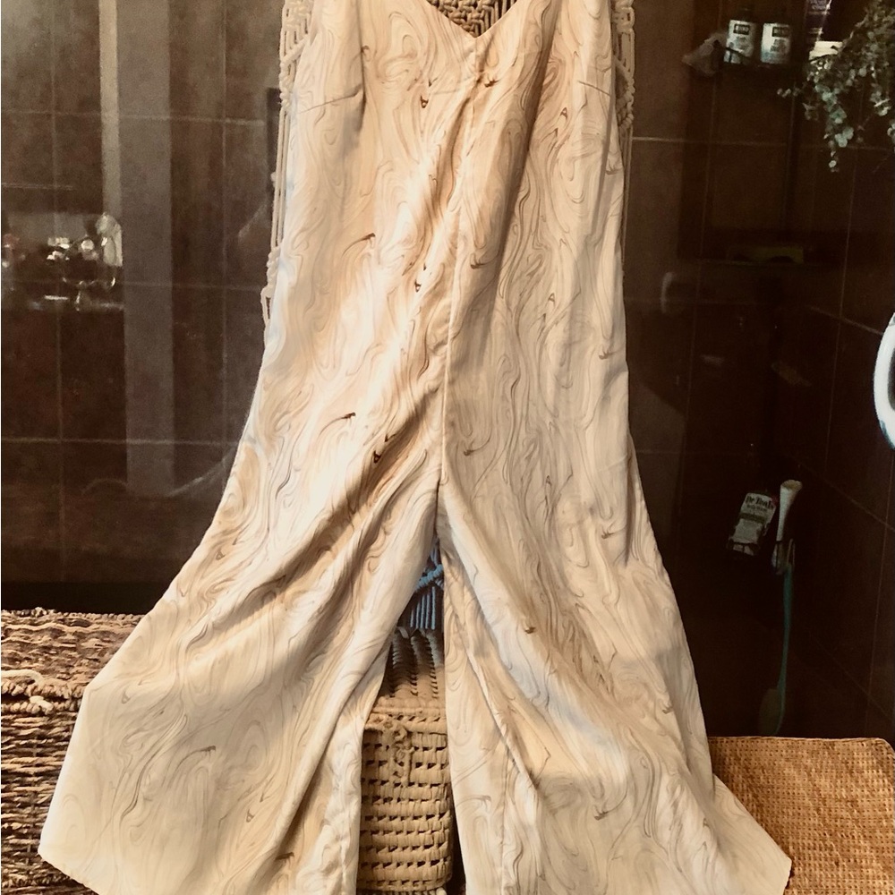 FORE Jumpsuit Strappy Crisscrossed Cream Size Small
